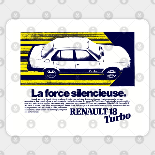 RENAULT 18 TURBO - advert Sticker by Throwback Motors